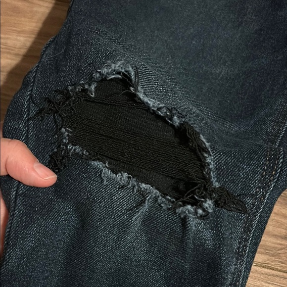 Women's Distressed Black Jeans - Picture 3 of 6